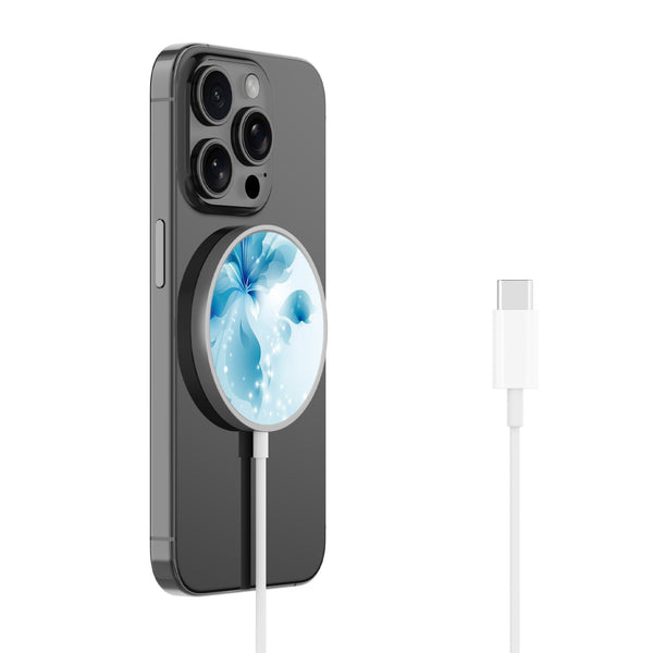 MyBat Design Lab Magnetic Wireless Charger - Silver - Butterfly & Flowers - MCGWIRC18SL-020-2.jpg