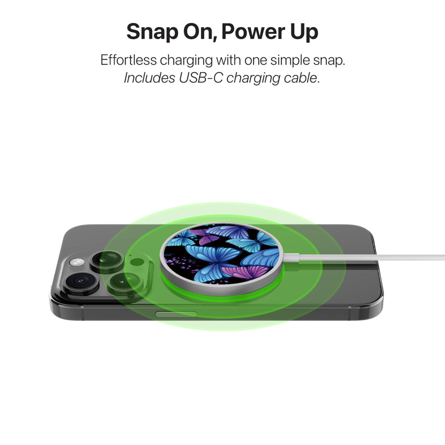 MyBat Design Lab Magnetic Wireless Charger - Silver - Butterfly Night - MCGWIRC18SL-021-4.jpg