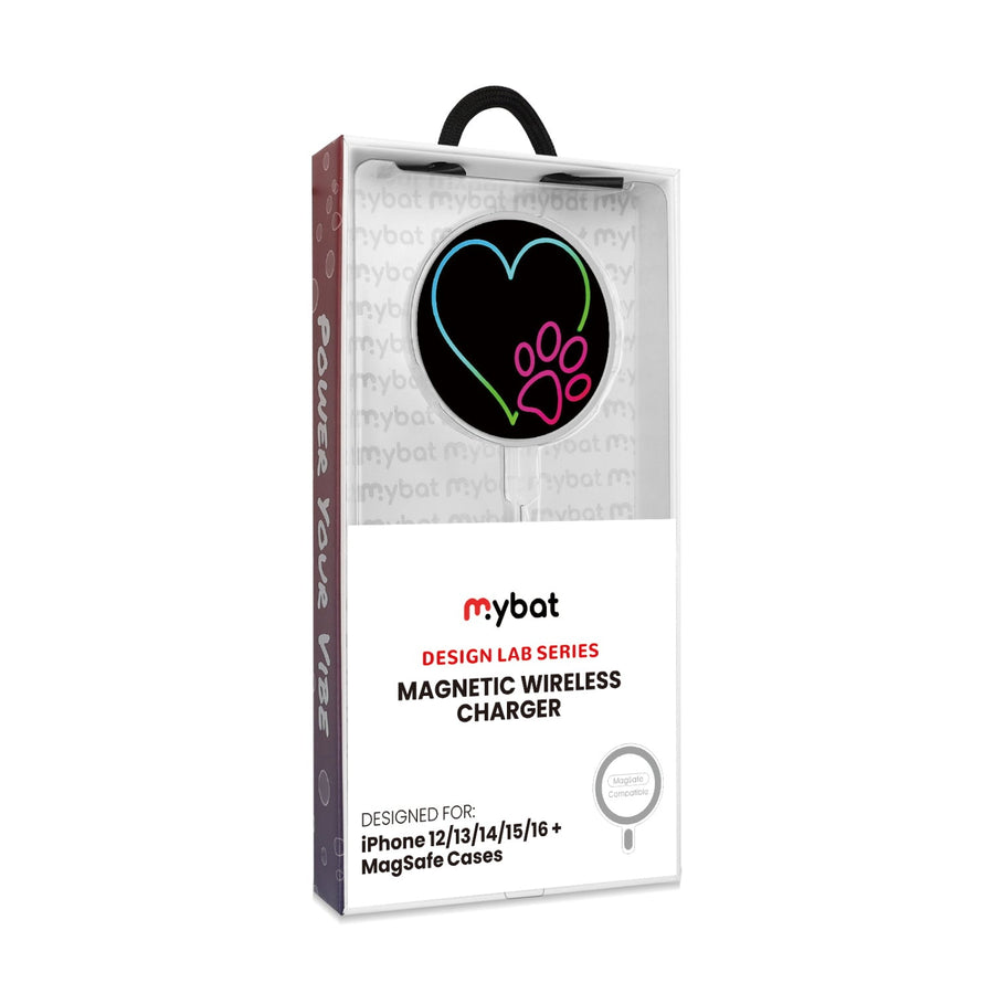 MyBat Design Lab Magnetic Wireless Charger - Silver - Puppy Love