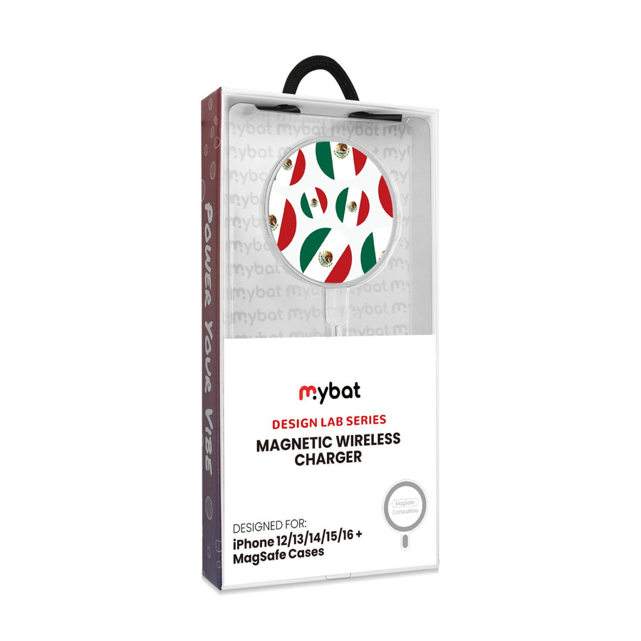 MyBat Design Lab Magnetic Wireless Charger - Silver - Mexican Pride