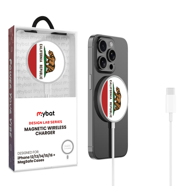 MyBat Design Lab Magnetic Wireless Charger - Silver - California State Flag - MCGWIRC18SL-027-1.jpg