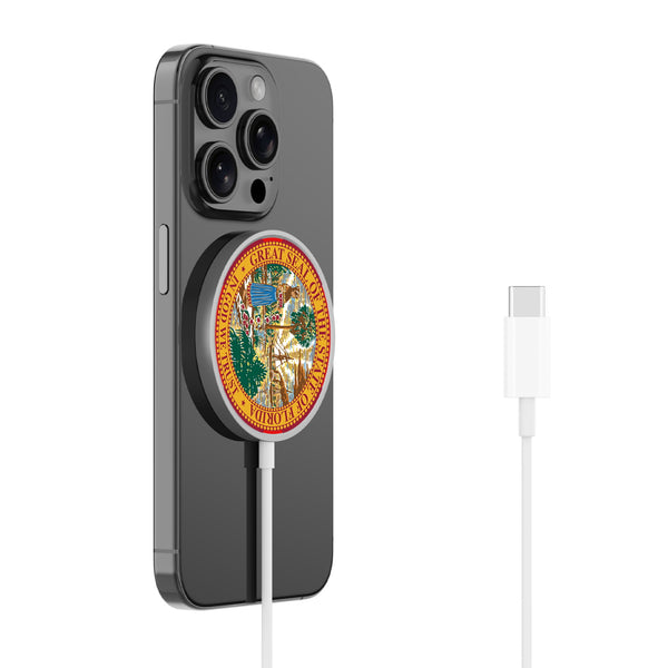 MyBat Design Lab Magnetic Wireless Charger - Silver - Florida State Flag - MCGWIRC18SL-028-2.jpg