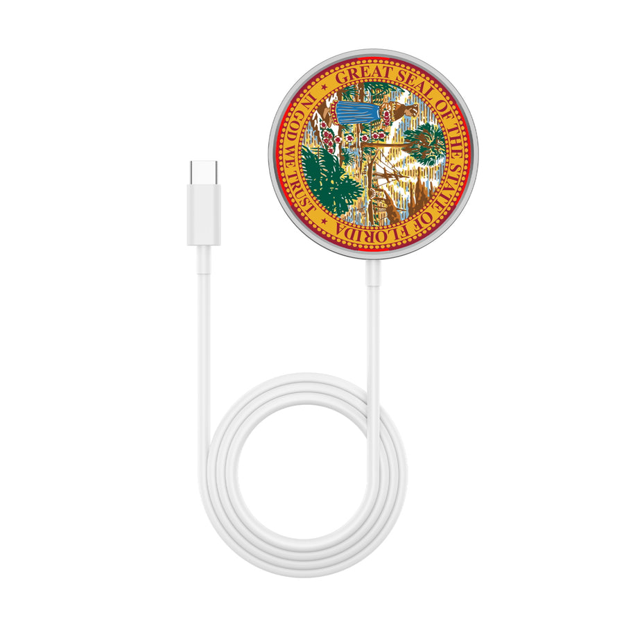 MyBat Design Lab Magnetic Wireless Charger - Silver - Florida State Flag - MCGWIRC18SL-028-3.jpg