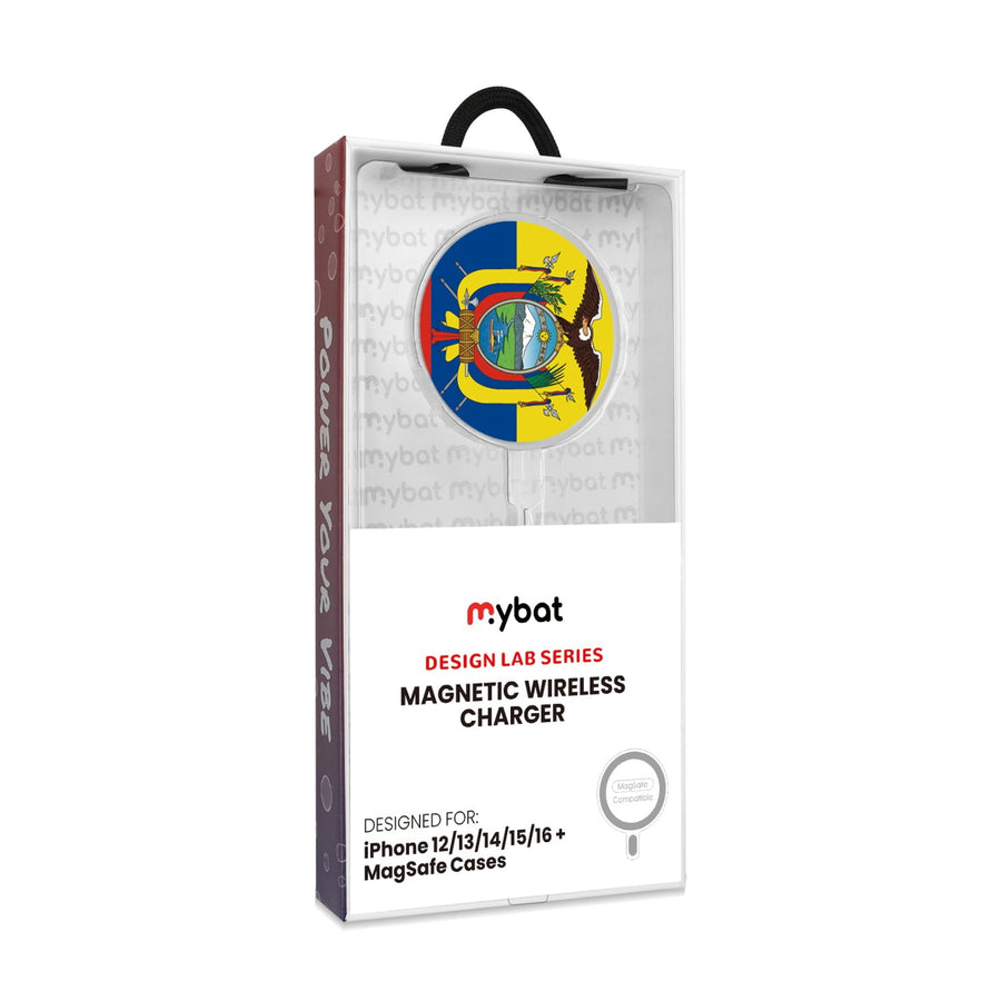MyBat Design Lab Magnetic Wireless Charger - Silver - Ecuadorean Flag