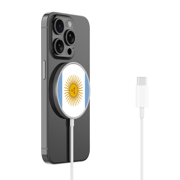 MyBat Design Lab Magnetic Wireless Charger - Silver - Argentinian Flag - MCGWIRC18SL-031-2.jpg