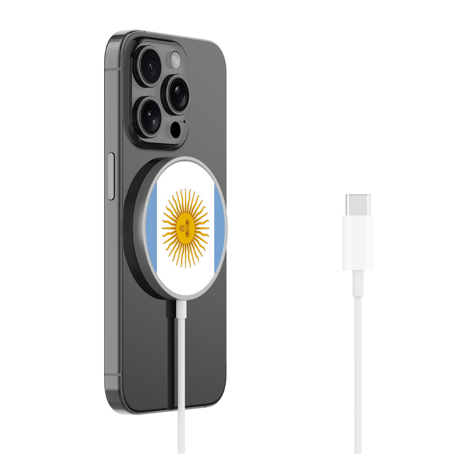 MyBat Design Lab Magnetic Wireless Charger - Silver - Argentinian Flag - MCGWIRC18SL-031-2.jpg