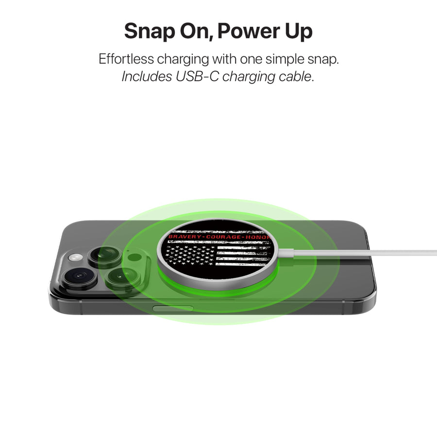 MyBat Design Lab Magnetic Wireless Charger - Silver - Firefighter Flag - MCGWIRC18SL-041-4.jpg