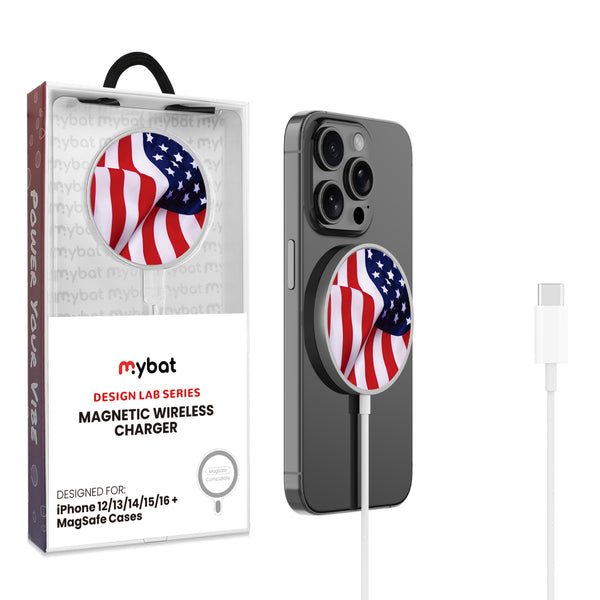 MyBat Design Lab Magnetic Wireless Charger - Silver - Stars & Stripes - MCGWIRC18SL-042-1.jpg
