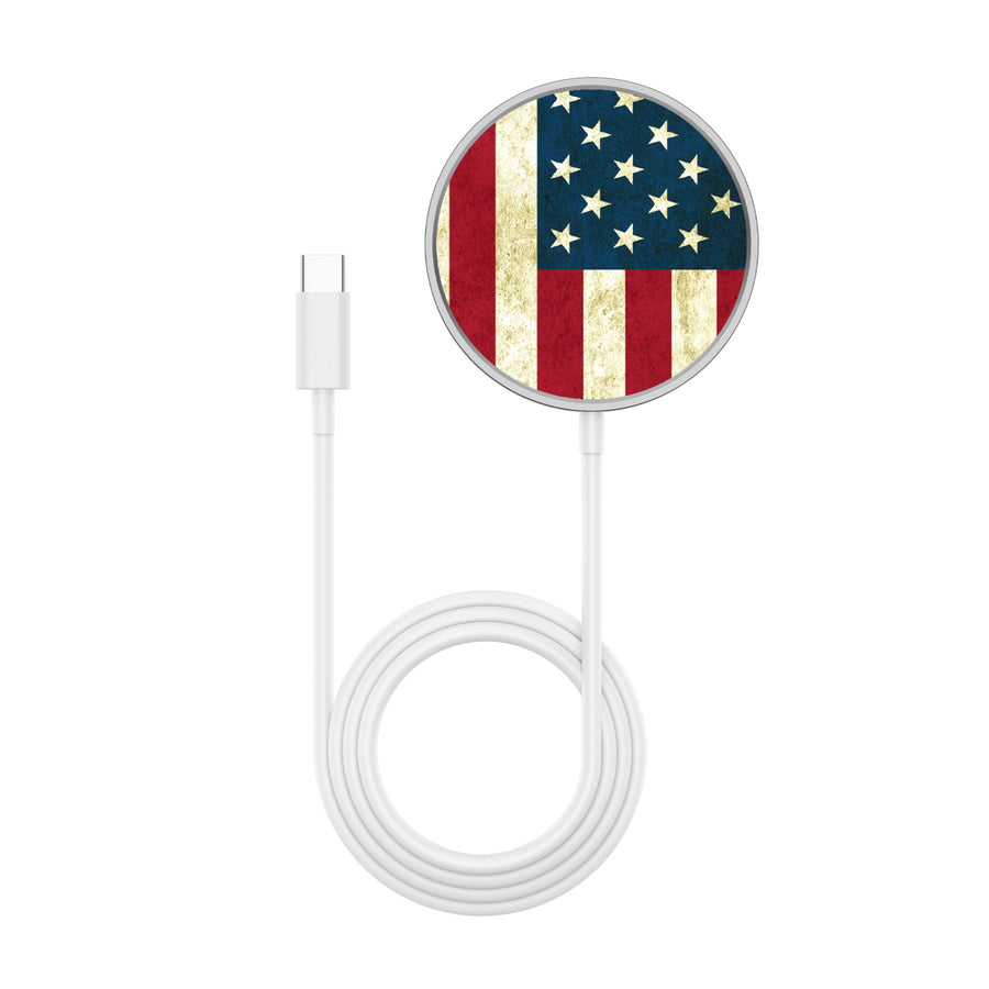 MyBat Design Lab Magnetic Wireless Charger - Silver - American Flag - MCGWIRC18SL-043-3.jpg