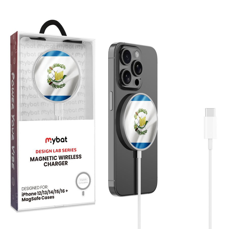 MyBat Design Lab Magnetic Wireless Charger - Silver - Guatemalan Flag