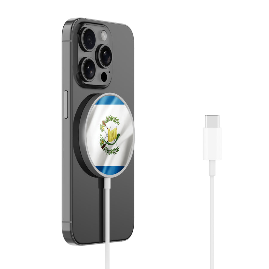 MyBat Design Lab Magnetic Wireless Charger - Silver - Guatemalan Flag - MCGWIRC18SL-045-2.jpg
