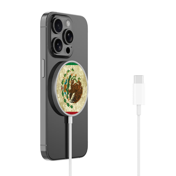 MyBat Design Lab Magnetic Wireless Charger - Silver - Mexican Flag - MCGWIRC18SL-046-2.jpg
