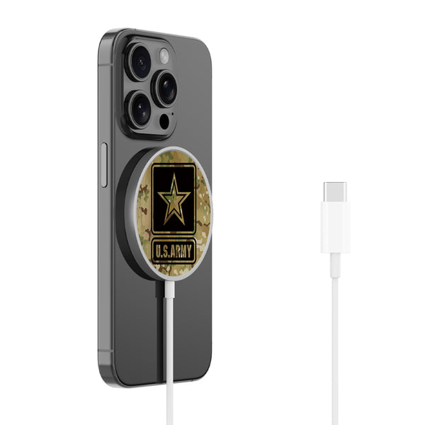 MyBat Design Lab Magnetic Wireless Charger - Silver - U.S. Army - MCGWIRC18SL-055-2.jpg