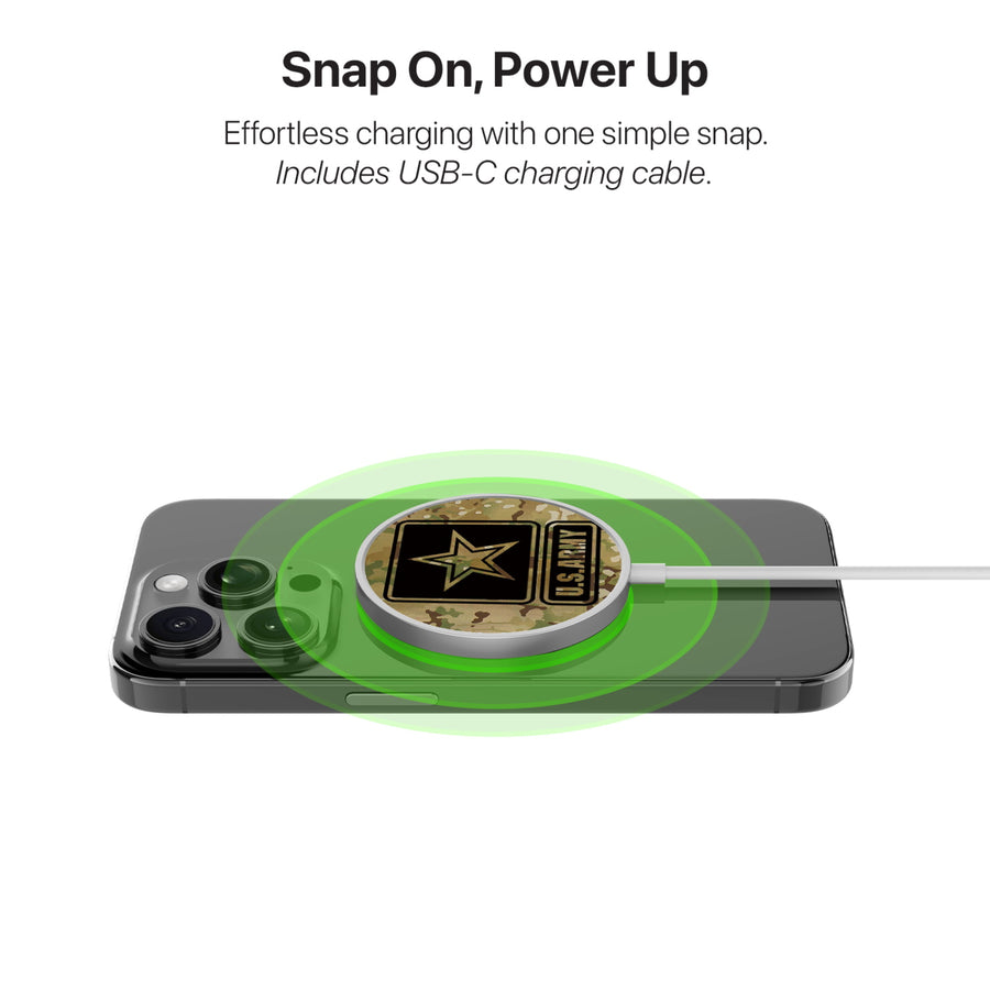 MyBat Design Lab Magnetic Wireless Charger - Silver - U.S. Army - MCGWIRC18SL-055-4.jpg