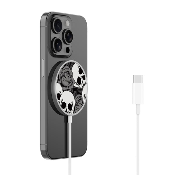 MyBat Design Lab Magnetic Wireless Charger - Silver - Skull Garden - MCGWIRC18SL-081-2.jpg