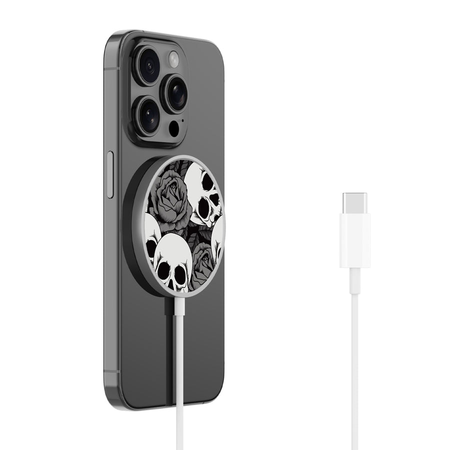 MyBat Design Lab Magnetic Wireless Charger - Silver - Skull Garden - MCGWIRC18SL-081-2.jpg