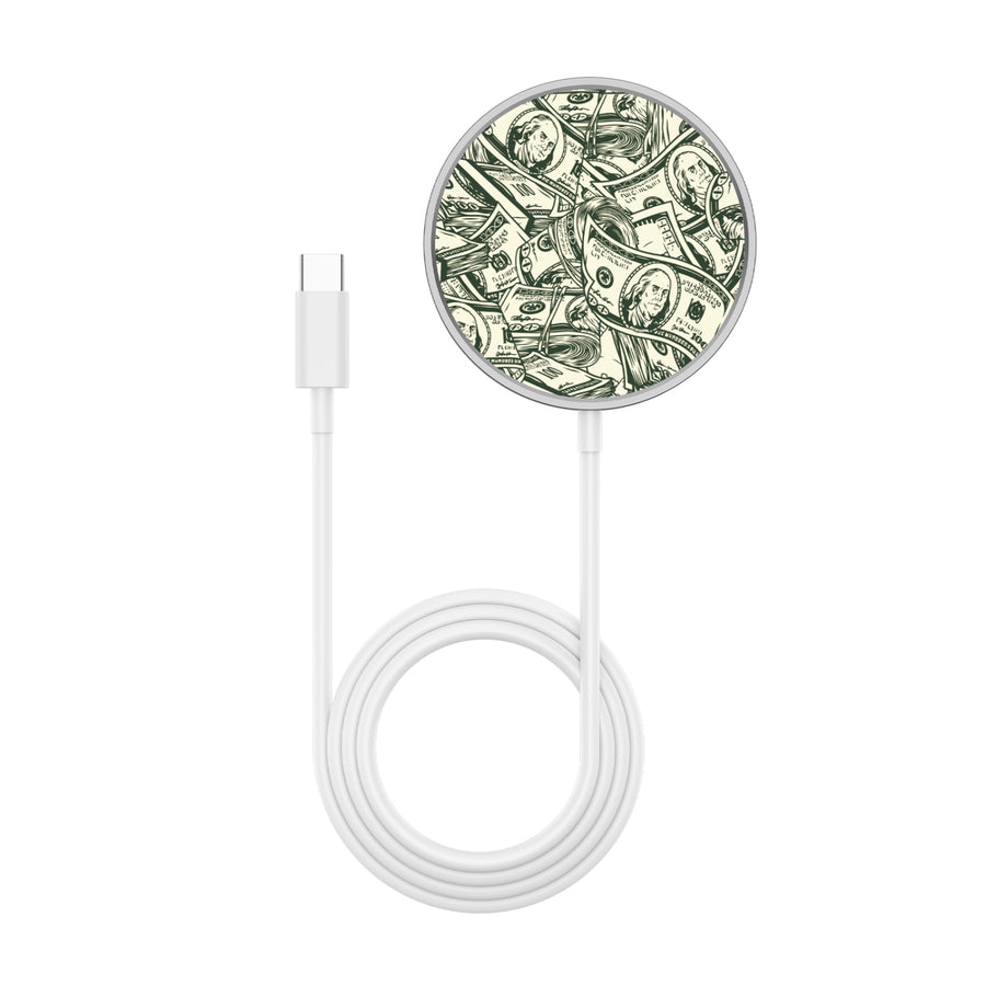MyBat Design Lab Magnetic Wireless Charger - Silver - Money Stack - MCGWIRC18SL-082-3.jpg
