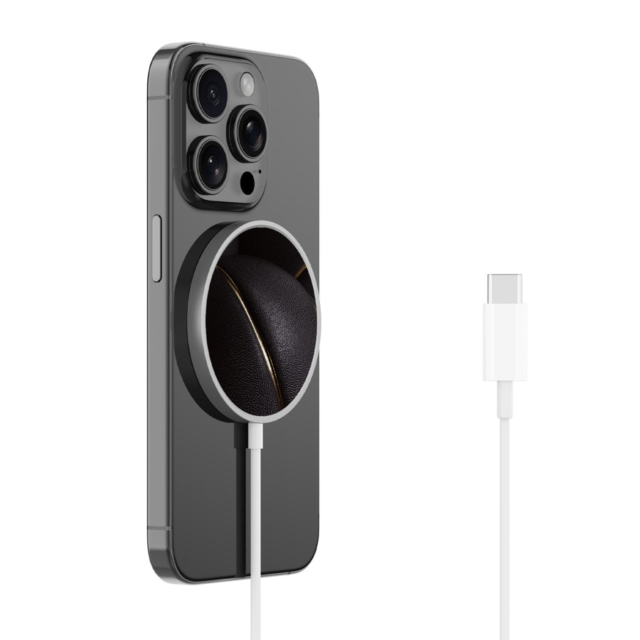 MyBat Design Lab Magnetic Wireless Charger - Silver - Black Basketballs - MCGWIRC18SL-090-2.jpg