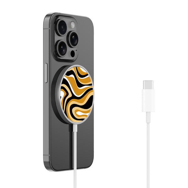 MyBat Design Lab Magnetic Wireless Charger - Silver - Groovy Golden Swirls - MCGWIRC18SL-093-2.jpg