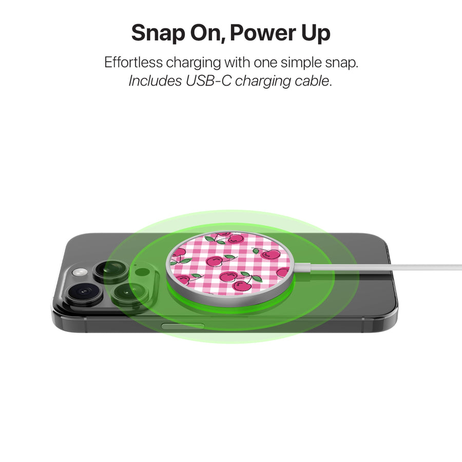 MyBat Design Lab Magnetic Wireless Charger - Silver - Pink Cherries - MCGWIRC18SL-100-4.jpg
