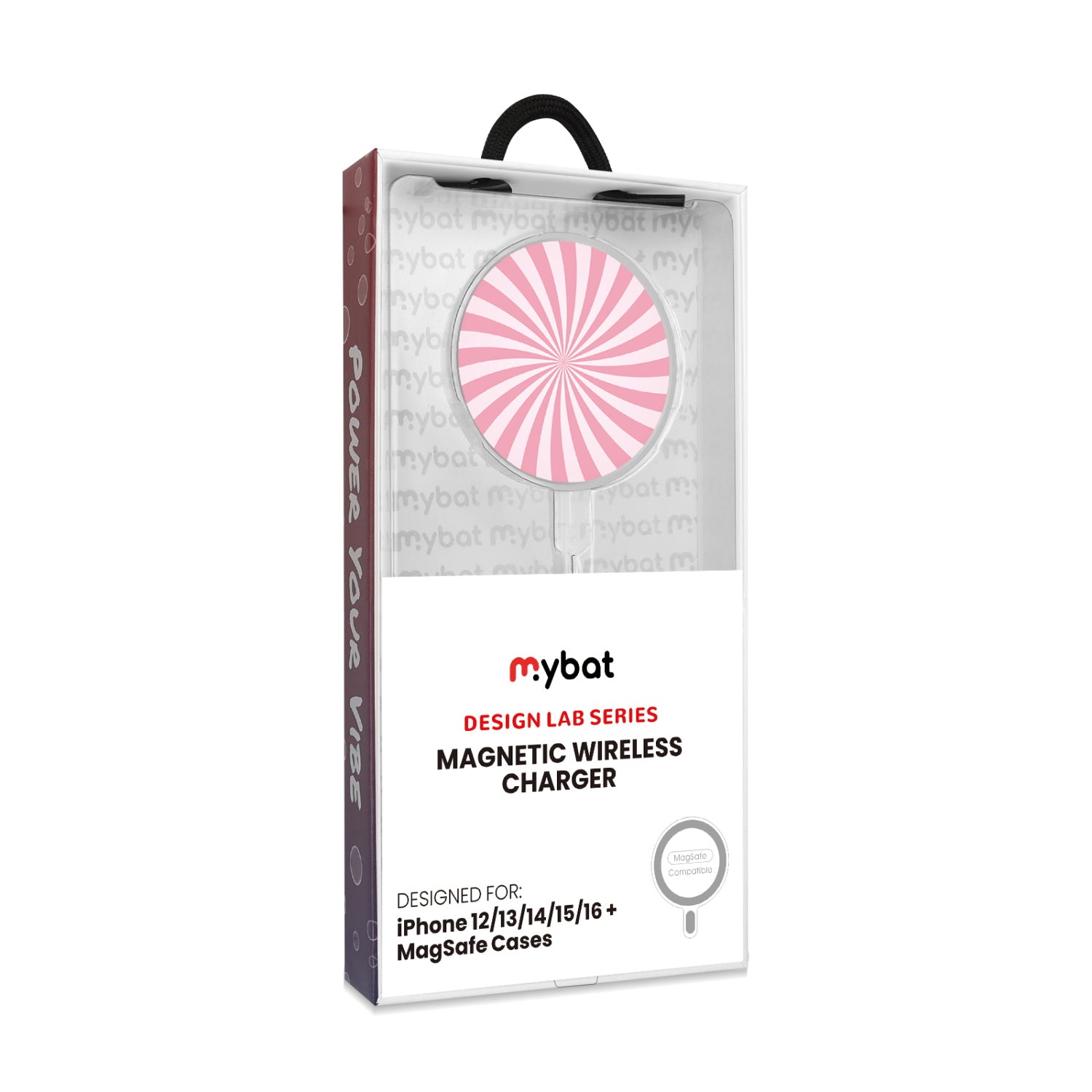 MyBat Design Lab Magnetic Wireless Charger - Silver - Candy Swirl