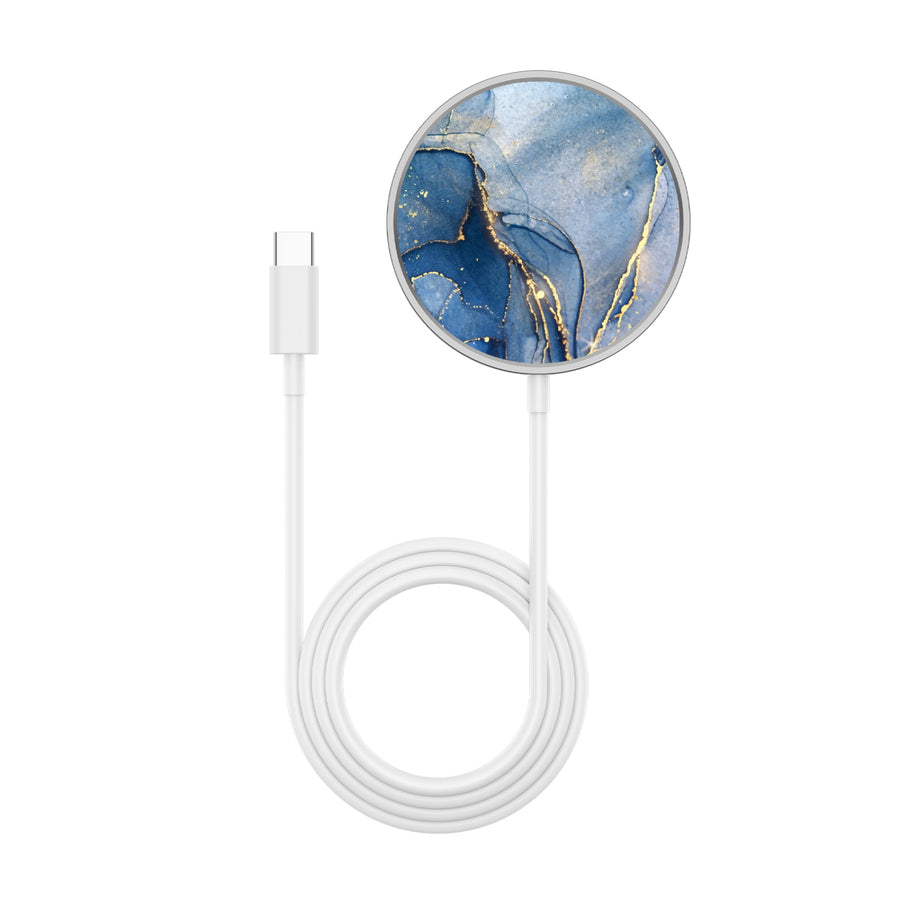 MyBat Design Lab Magnetic Wireless Charger - Silver - Blue Marble - MCGWIRC18SL-106-3.jpg