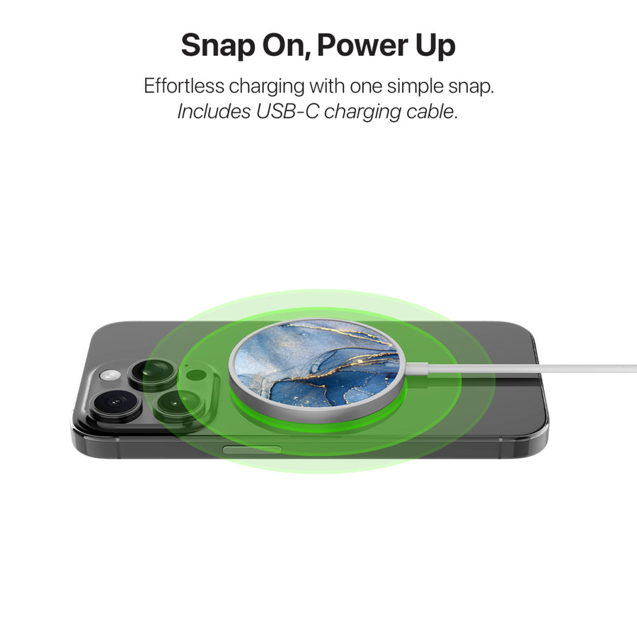 MyBat Design Lab Magnetic Wireless Charger - Silver - Blue Marble - MCGWIRC18SL-106-4.jpg