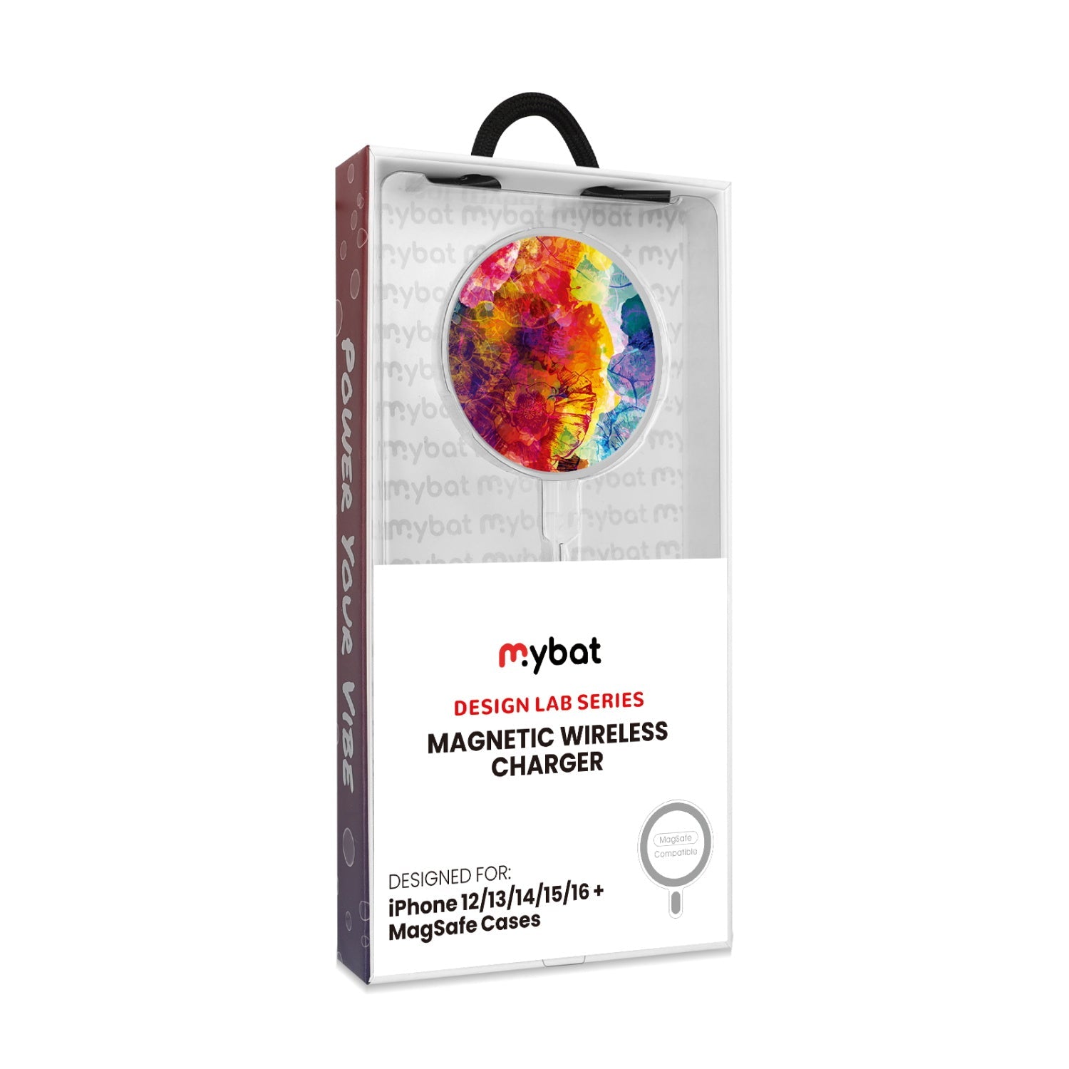 MyBat Design Lab Magnetic Wireless Charger - Silver - Color Burst