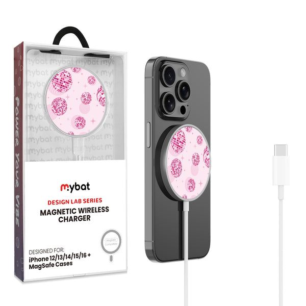 MyBat Design Lab Magnetic Wireless Charger - Silver - Disco Balls - MCGWIRC18SL-109-1.jpg