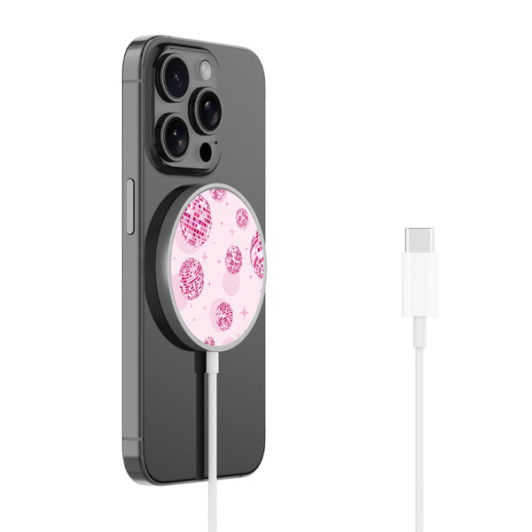MyBat Design Lab Magnetic Wireless Charger - Silver - Disco Balls - MCGWIRC18SL-109-2.jpg