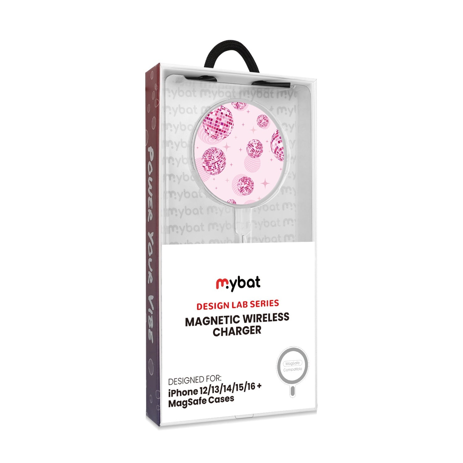 MyBat Design Lab Magnetic Wireless Charger - Silver - Disco Balls