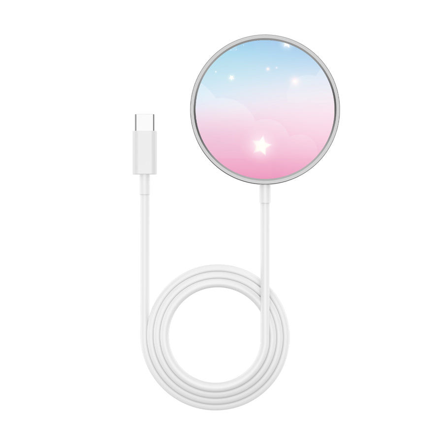 MyBat Design Lab Magnetic Wireless Charger - Silver - Clouds & Stars - MCGWIRC18SL-110-3.jpg