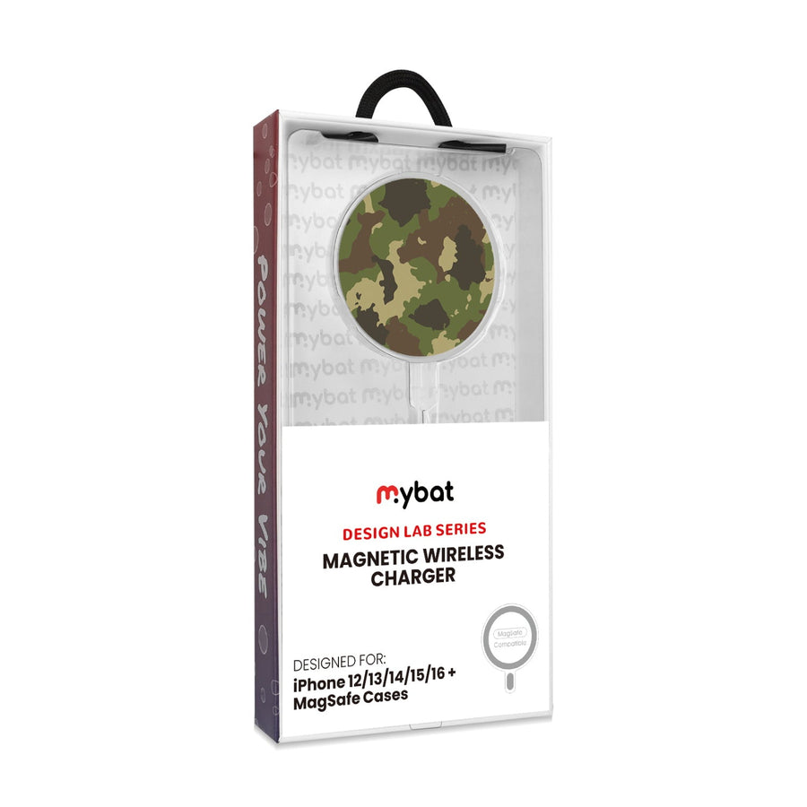 MyBat Design Lab Magnetic Wireless Charger - Silver - Army Camouflage
