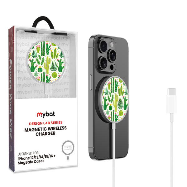 MyBat Design Lab Magnetic Wireless Charger - Silver - Succulents - MCGWIRC18SL-123-1.jpg