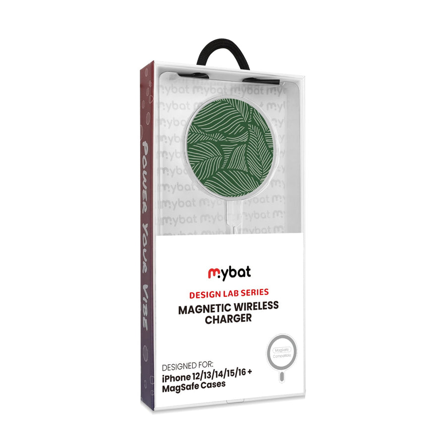 MyBat Design Lab Magnetic Wireless Charger - Silver - Leaves