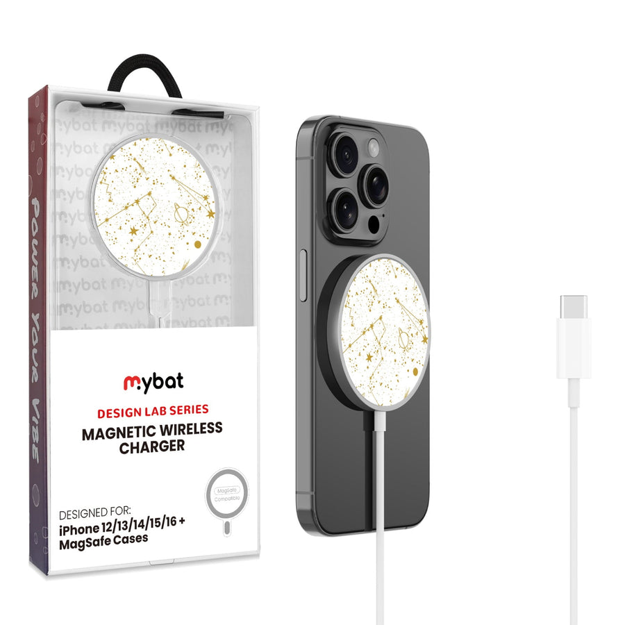 MyBat Design Lab Magnetic Wireless Charger - Silver - Constellations