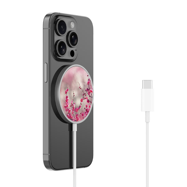 MyBat Design Lab Magnetic Wireless Charger - Silver - Sakura Blooms - MCGWIRC18SL-132-2.jpg