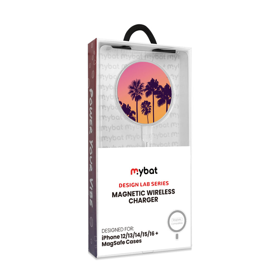 MyBat Design Lab Magnetic Wireless Charger - Silver - Palm Tree Sunset - MCGWIRC18SL-136-8.jpg
