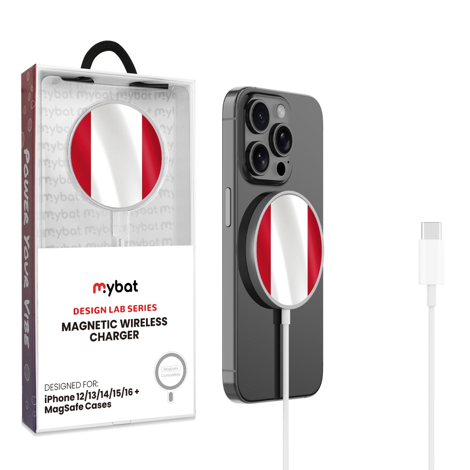 MyBat Design Lab Magnetic Wireless Charger - Silver - Austria Flag - MCGWIRC18SL-141-1.jpg