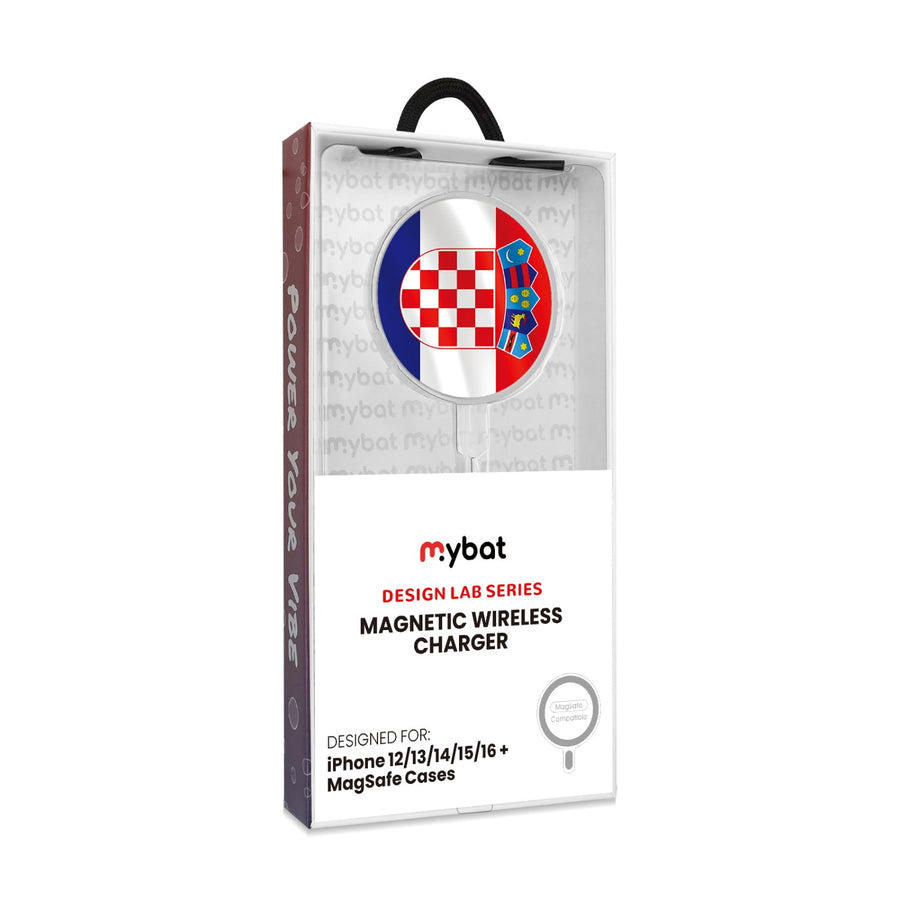 MyBat Design Lab Magnetic Wireless Charger - Silver - Croatia Flag