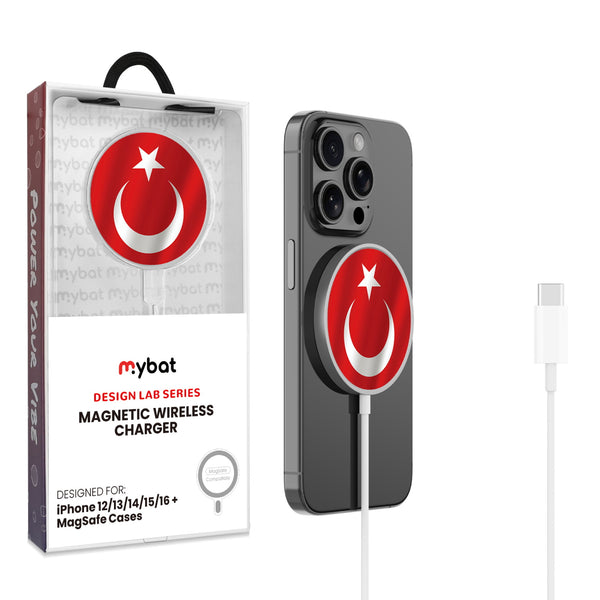 MyBat Design Lab Magnetic Wireless Charger - Silver - Turkey Flag - MCGWIRC18SL-161-1.jpg