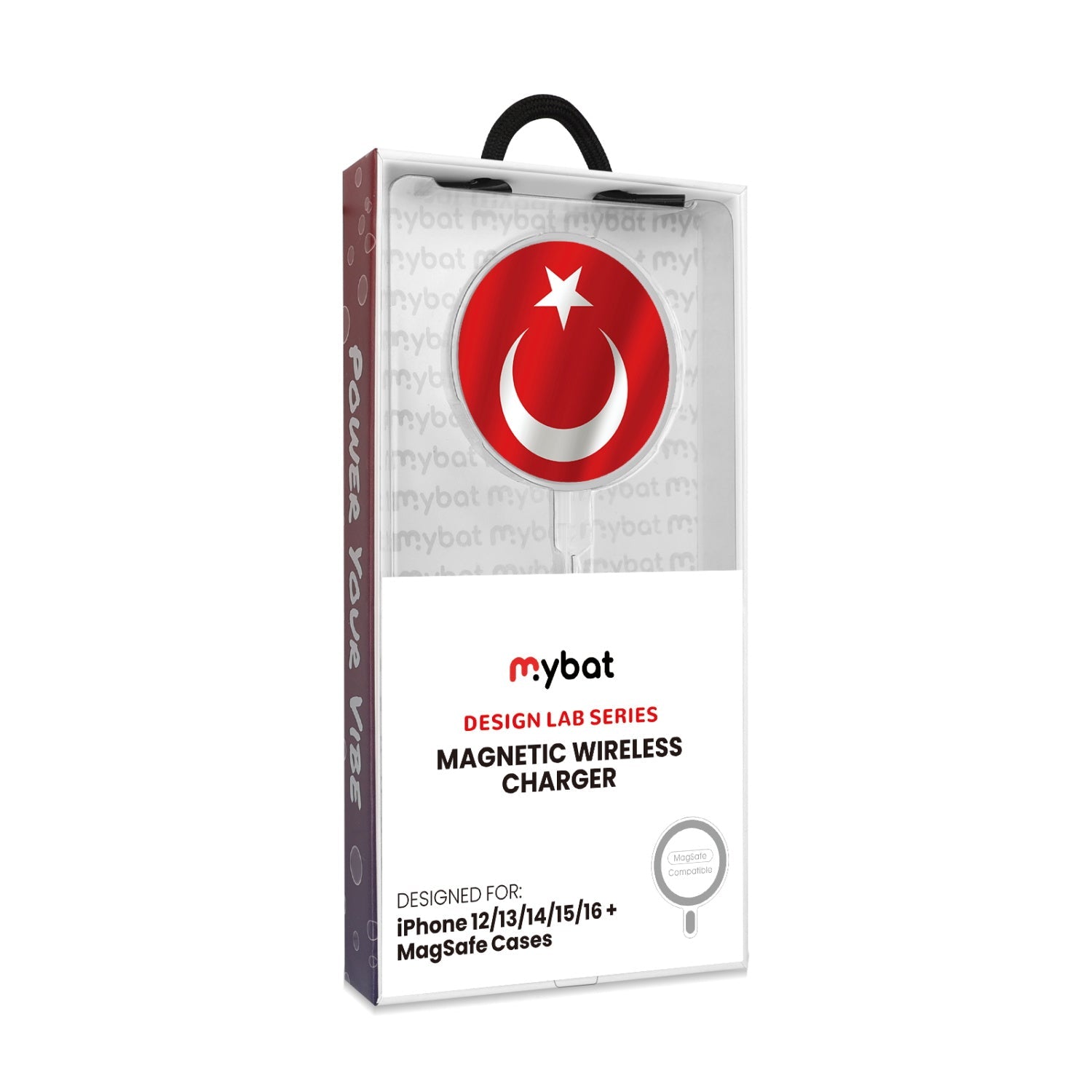 MyBat Design Lab Magnetic Wireless Charger - Silver - Turkey Flag