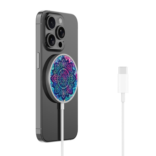 MyBat Design Lab Magnetic Wireless Charger - Silver - Cosmic Mandala - MCGWIRC18SL-165-2.jpg