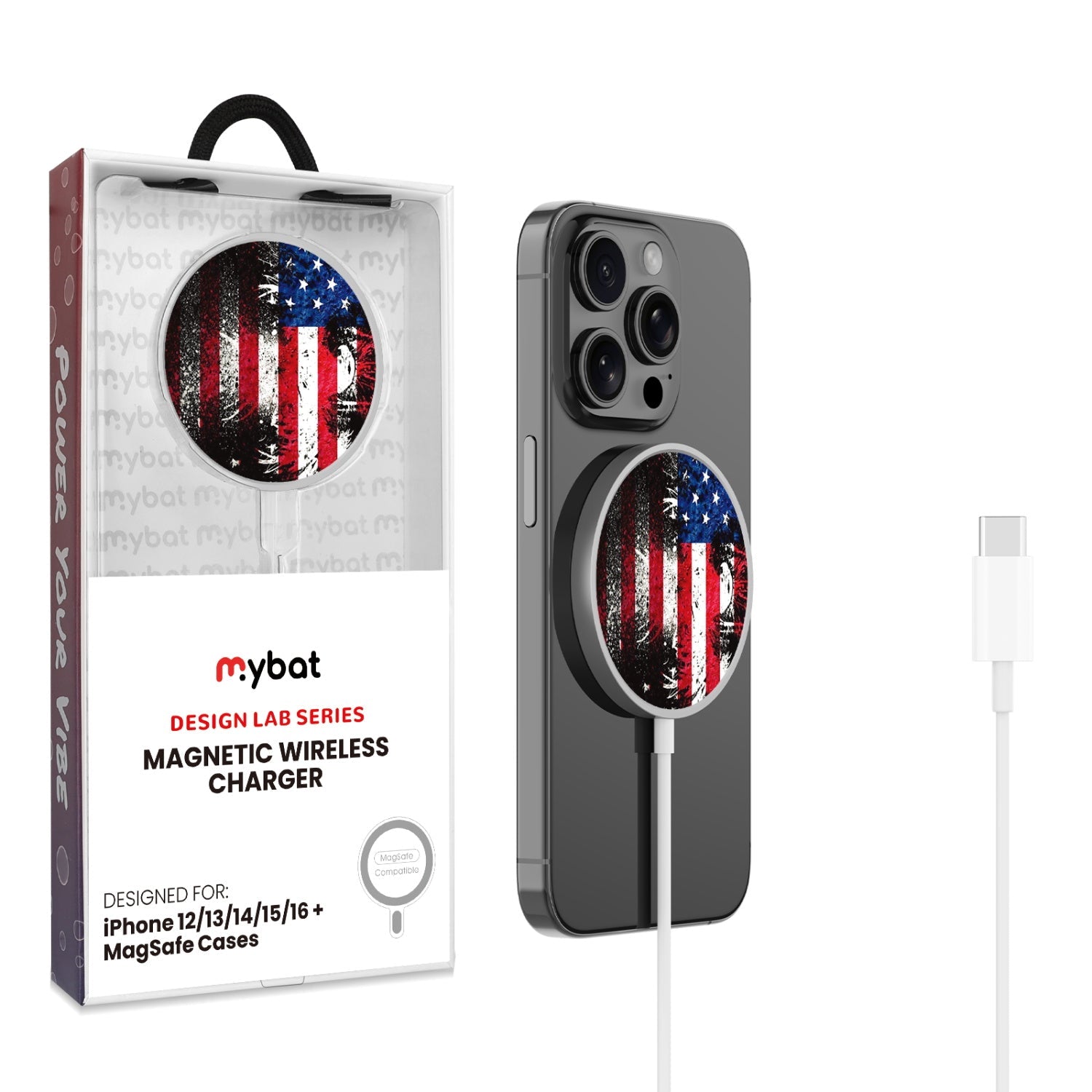 MyBat Design Lab Magnetic Wireless Charger - Silver - American Eagle