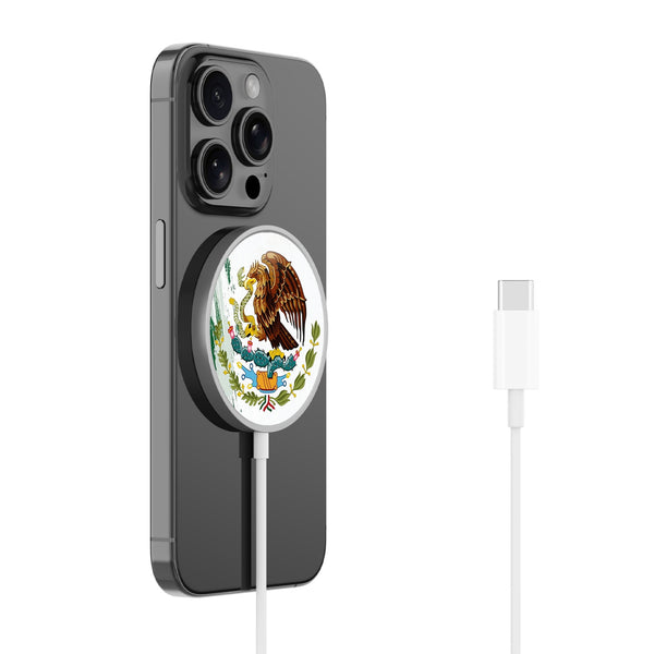 MyBat Design Lab Magnetic Wireless Charger - Silver - Bandera de México - MCGWIRC18SL-174-2.jpg