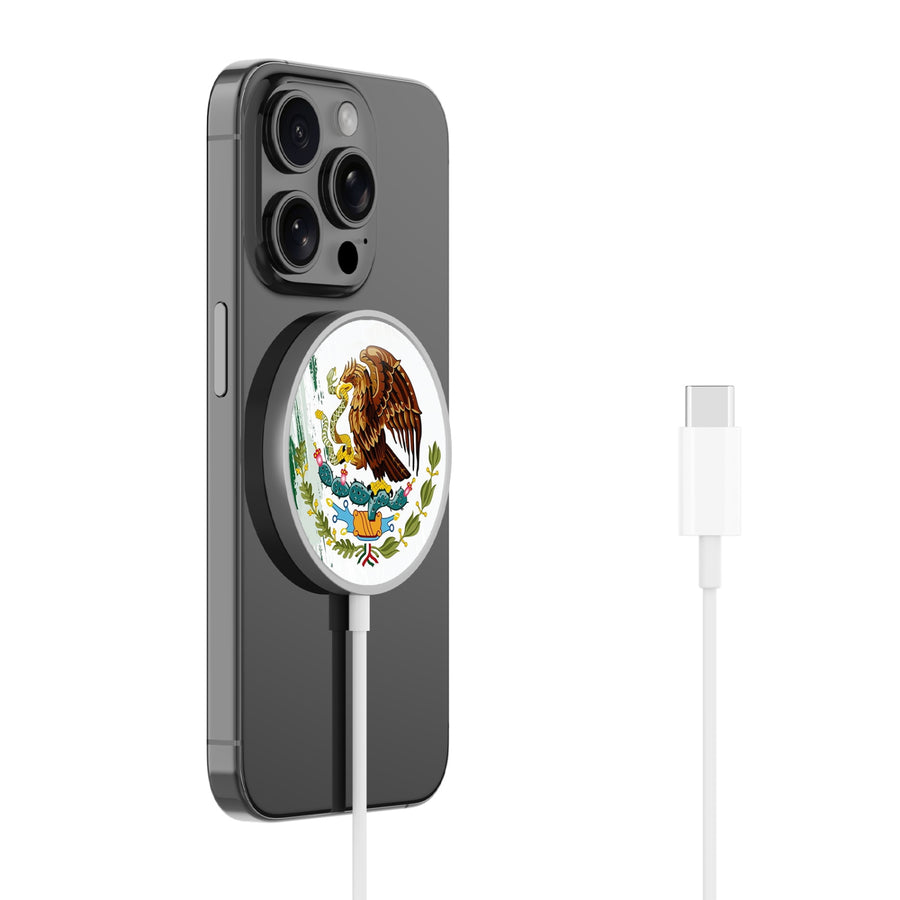 MyBat Design Lab Magnetic Wireless Charger - Silver - Bandera de México - MCGWIRC18SL-174-2.jpg