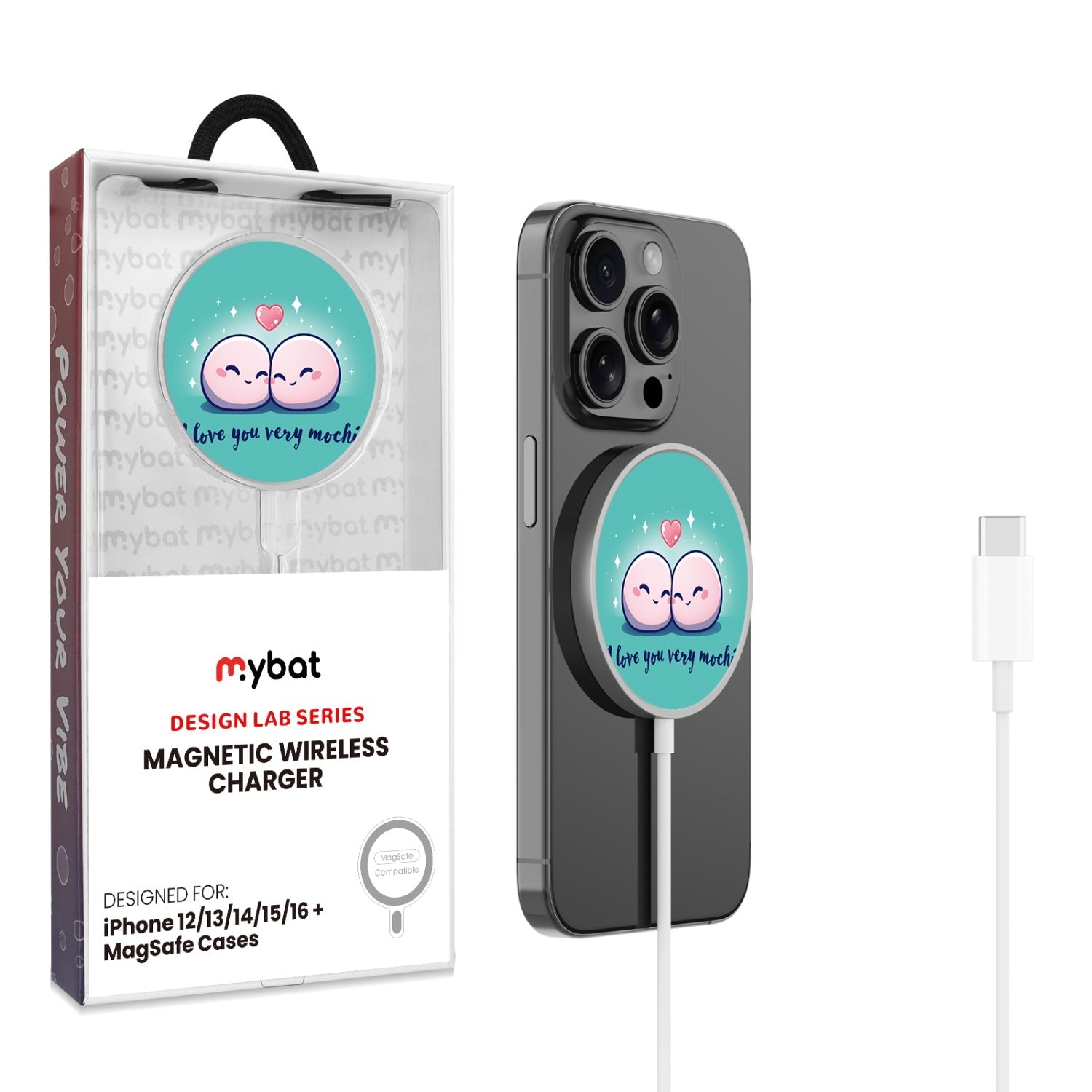 MyBat Design Lab Magnetic Wireless Charger - Silver - Mochi Love