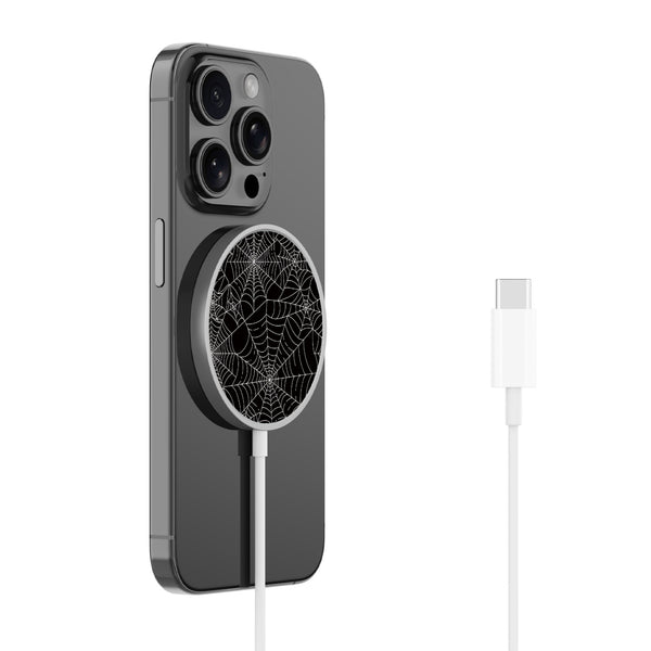 MyBat Design Lab Magnetic Wireless Charger - Silver - Spider Web - MCGWIRC18SL-217-2.jpg