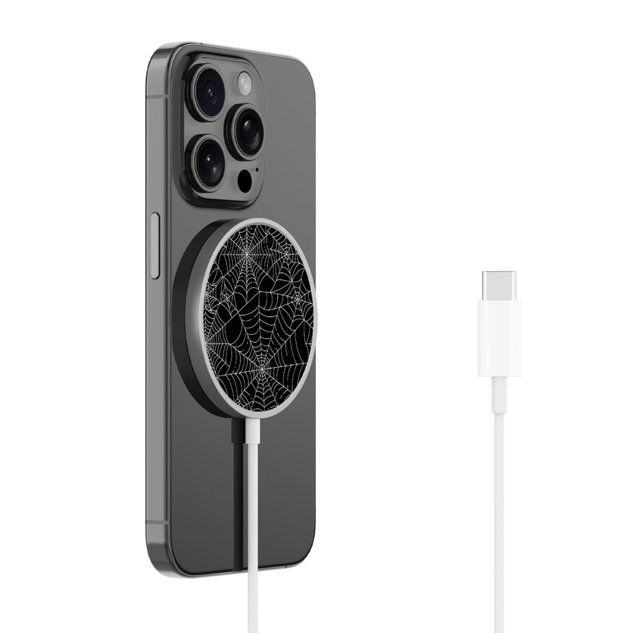 MyBat Design Lab Magnetic Wireless Charger - Silver - Spider Web - MCGWIRC18SL-217-2.jpg