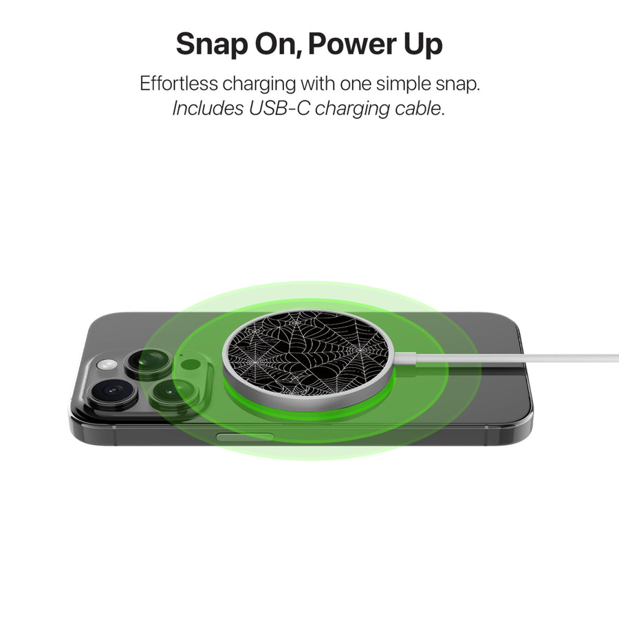MyBat Design Lab Magnetic Wireless Charger - Silver - Spider Web - MCGWIRC18SL-217-4.jpg